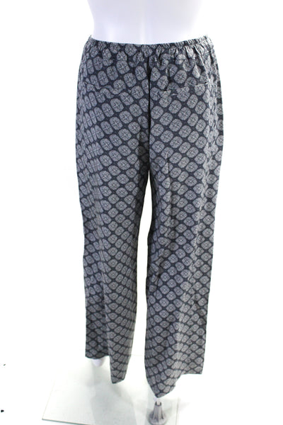 Vince Womens Silk Geometric Print Camisole Straight Leg Trousers Set Gray Size S