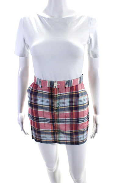 Ralph Lauren Sport Women's Button Closure Pockets Plaid Mini Skirt Size 4