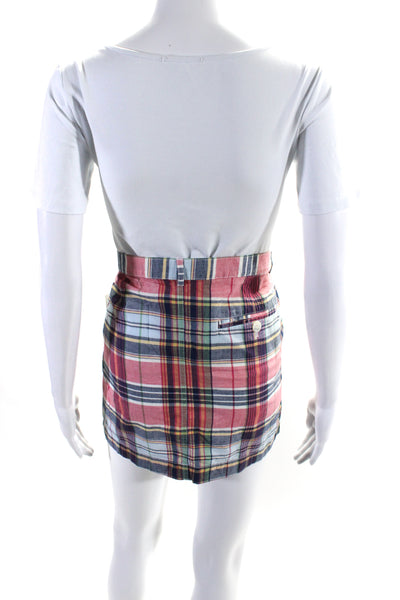 Ralph Lauren Sport Women's Button Closure Pockets Plaid Mini Skirt Size 4