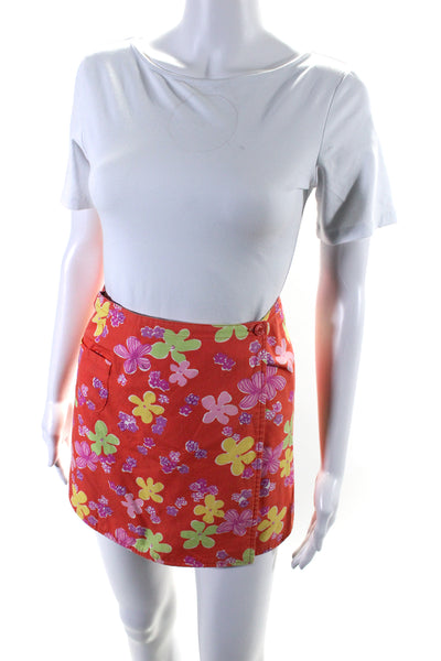 Lilly Pulitzer Women's A-Line Pockets Wrap Floral Mini Skirt Size 2