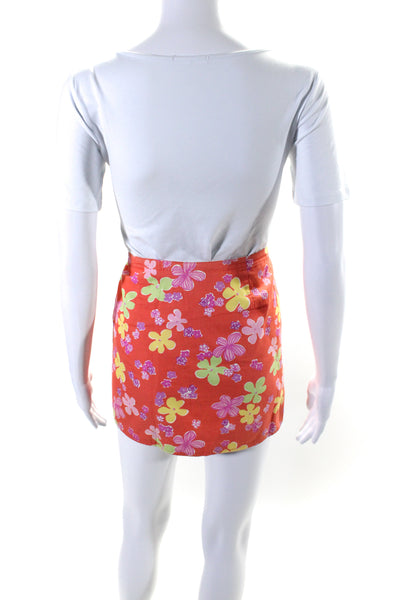 Lilly Pulitzer Women's A-Line Pockets Wrap Floral Mini Skirt Size 2