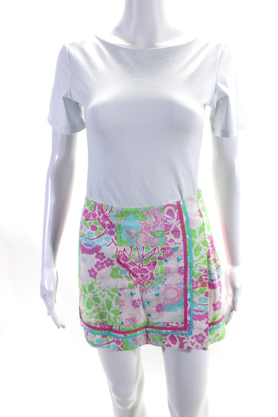 Lilly Pulitzer Women's Faux Wrap Floral Micro Mini Skort Size 0