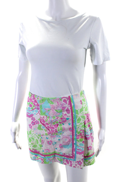 Lilly Pulitzer Women's Faux Wrap Floral Micro Mini Skort Size 0