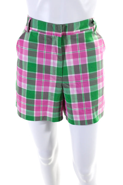 Lilly Pulitzer Women's Hook Closure Flat Front Pockets Plaid Short Size 4