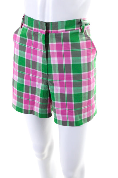 Lilly Pulitzer Women's Hook Closure Flat Front Pockets Plaid Short Size 4