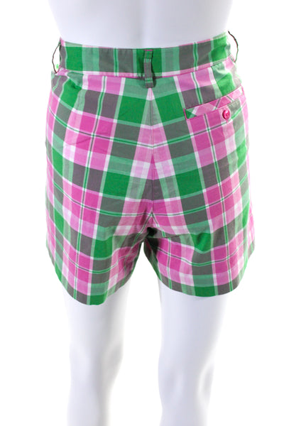 Lilly Pulitzer Women's Hook Closure Flat Front Pockets Plaid Short Size 4