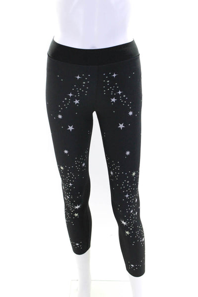 Ultracor Women's Elastic Waist Star Print Cropped Legging Black Size S