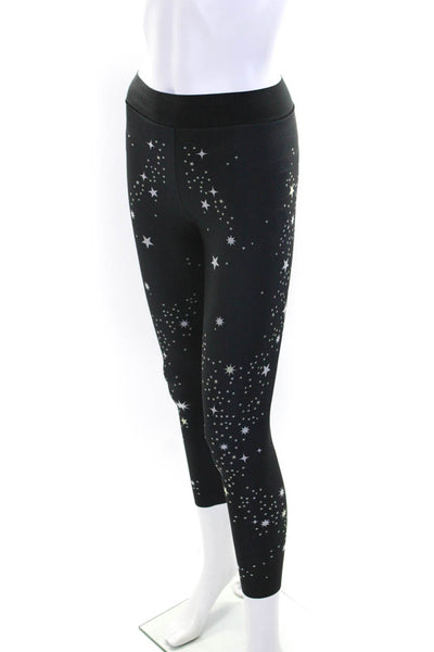 Ultracor Women's Elastic Waist Star Print Cropped Legging Black Size S