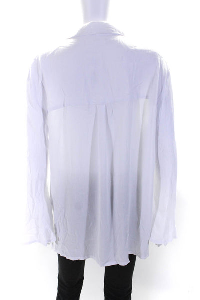 Lovers + Friends Women's Collared Long Sleeves Button Down Shirt White Size XS