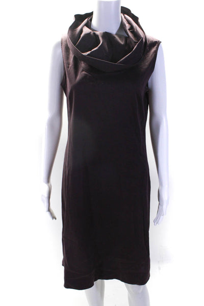 Paule Ka Womens Maroon Cowl Neck Sleeveless Shift Dress Size 42