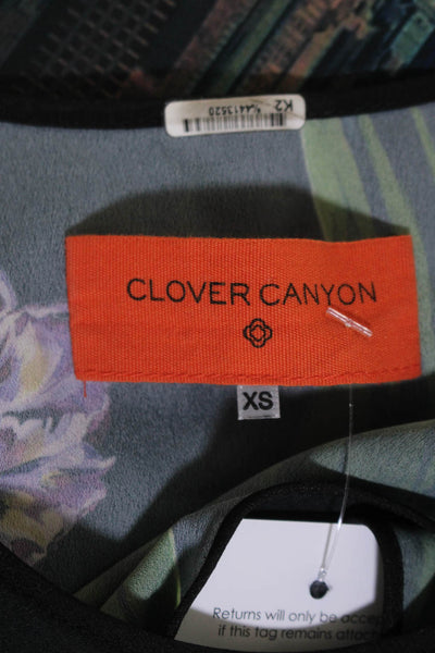 Clover Canyon Womens Floral Print Cross Back Sleeveless Top Multicolor Size XS