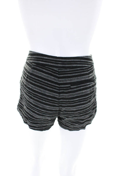 Joie Womens Striped Print Low Rise Mini Shorts Black White Size 0