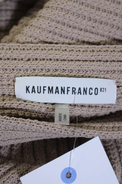 KaufmanFranco Dolman Sleeve One Shoulder Asymmetrical Shrug Sweater Beige Small