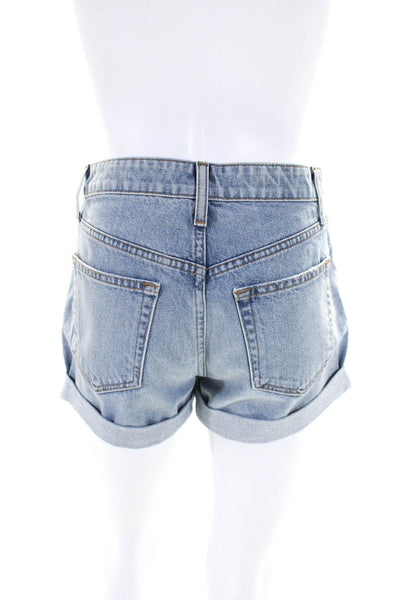 Velvet Womens Low Rise Cuffed Denim Jean Shorts Blue Size 24