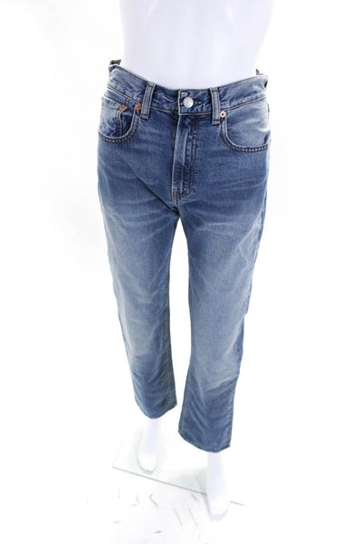 Denimist Womens Sophie With Cuff Low Rise Straight Leg Jeans Pants Blue Size 24