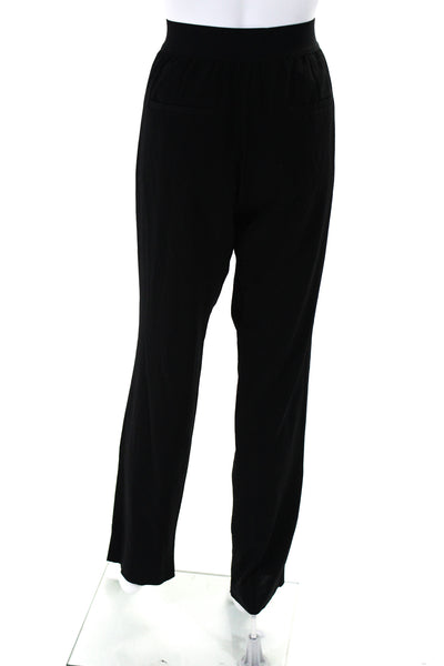 Emporio Armani Womens Zipper Fly High Rise Straight Leg Pants Black Size IT 48