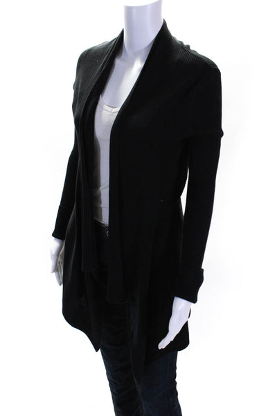 Amanda Uprichard Womens Black Silk V-Neck Long Sleeve Blouse Top Size S