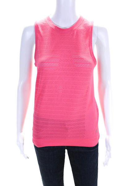 Lululemon Women's Round Neck Sleeveless Mesh Athletic Tank Top Pink Size S