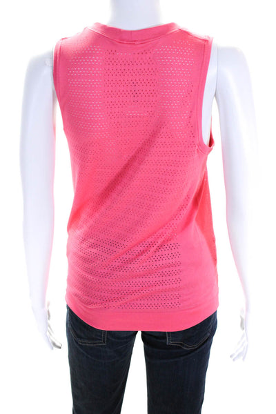 Lululemon Women's Round Neck Sleeveless Mesh Athletic Tank Top Pink Size S