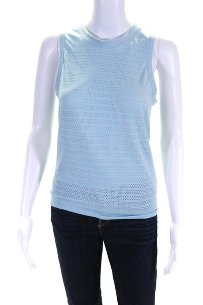 Lululemon Women's Round Neck Sleeveless Mesh Tank Top Blue Size S