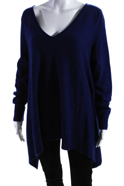 C by Bloomingdales Womens Cashmere V-Neck Pullover Sweater Top Blue Size XL