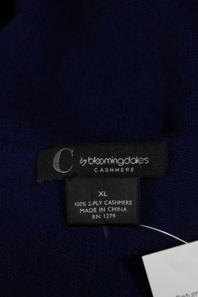 C by Bloomingdales Womens Cashmere V-Neck Pullover Sweater Top Blue Size XL