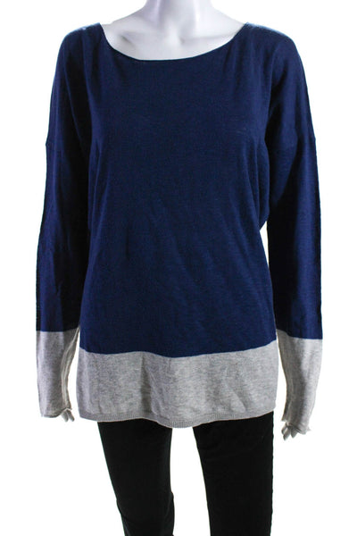 Vince x A Pea In A Pod Collection Womens Cotton Knit Long Sleeve Top Navy Size L