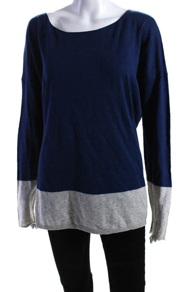 Vince x A Pea In A Pod Collection Womens Cotton Knit Long Sleeve Top Navy Size L