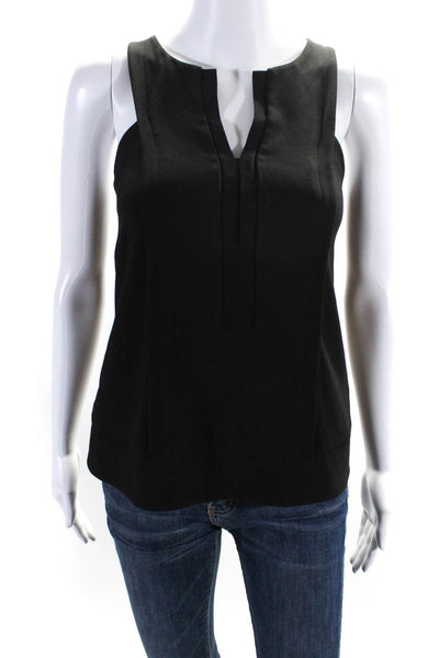 Cooper & Ella Women Sleeveless V Neck Keyhole Back Blouse Black Size S