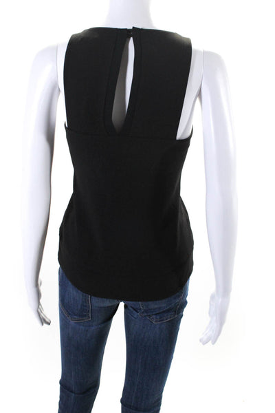 Cooper & Ella Women Sleeveless V Neck Keyhole Back Blouse Black Size S