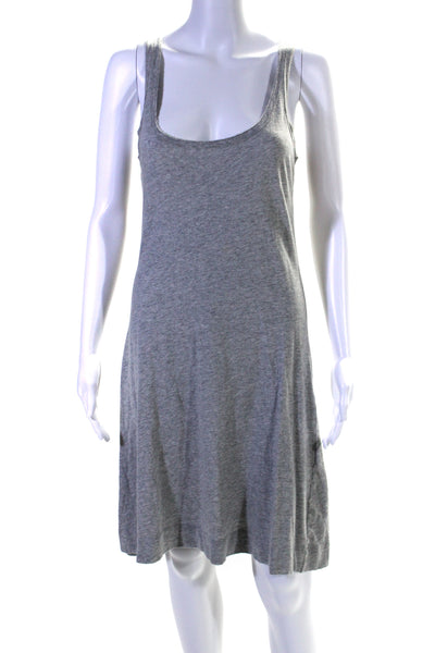 Pure DKNY Womens Cotton Scoop Neck Midi Sundress Gray Size 1