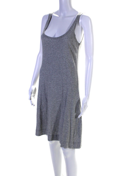 Pure DKNY Womens Cotton Scoop Neck Midi Sundress Gray Size 1