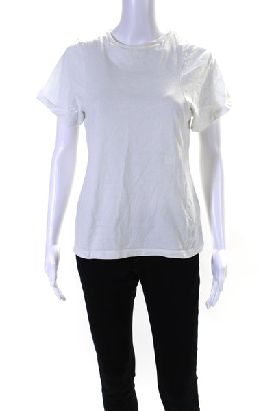 Toteme Womens Cotton Short Sleeve Solid Casual Tshirt White Size S