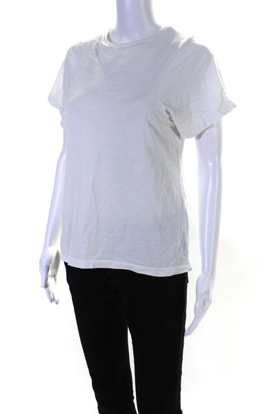 Toteme Womens Cotton Short Sleeve Solid Casual Tshirt White Size S