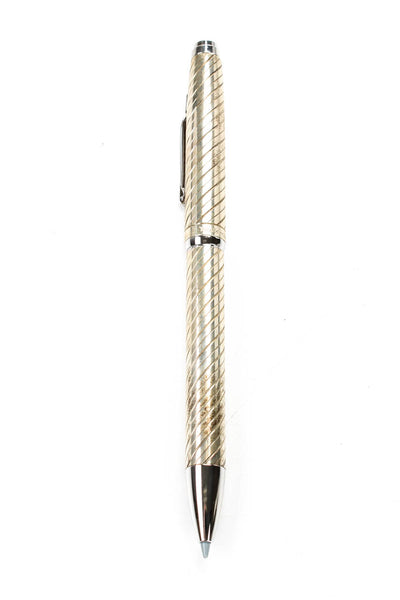 Waldmann Silver Tone Swirl Striped Roller Ball Pen