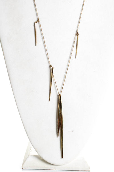 Alexis Bittar Womens 10K Yellow Gold Plated Crystal Spike Pendant Necklace