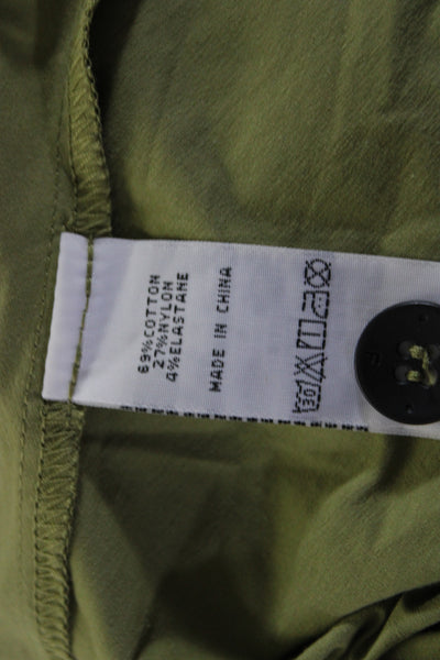 Foil Womens Cotton Back in Business Button Down Trapeze Dress Leaf Green Size 10