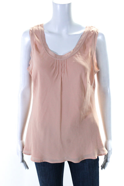 Feraud Womens Silk Sleeveless Pullover Tank Top Light Rose Pink Size 14