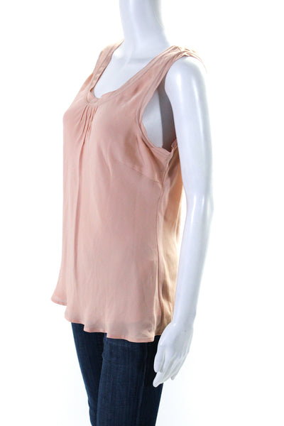 Feraud Womens Silk Sleeveless Pullover Tank Top Light Rose Pink Size 14