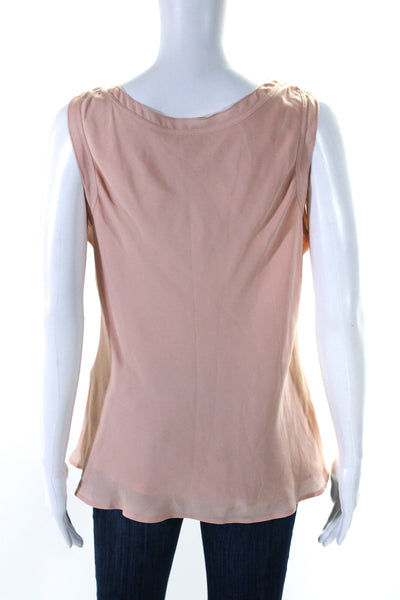 Feraud Womens Silk Sleeveless Pullover Tank Top Light Rose Pink Size 14