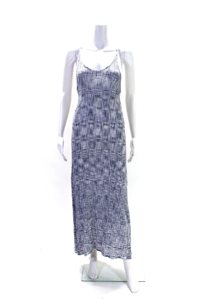 Charlie Joe Womens Cotton Scoop Neck Sleeveless Pullover Maxi Dress Navy Size S