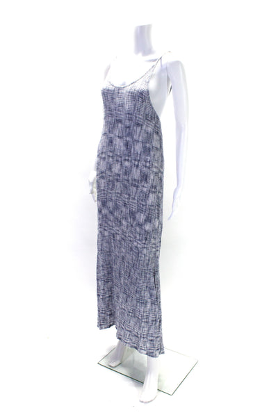 Charlie Joe Womens Cotton Scoop Neck Sleeveless Pullover Maxi Dress Navy Size S