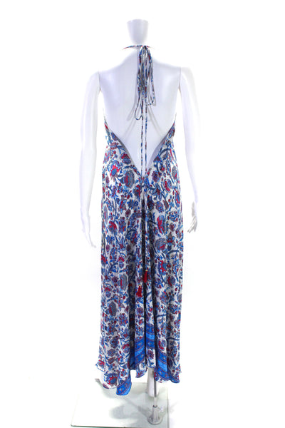 Larae Thinics Womens Floral Sleeveless One Shoulder Maxi Dress White Size OS