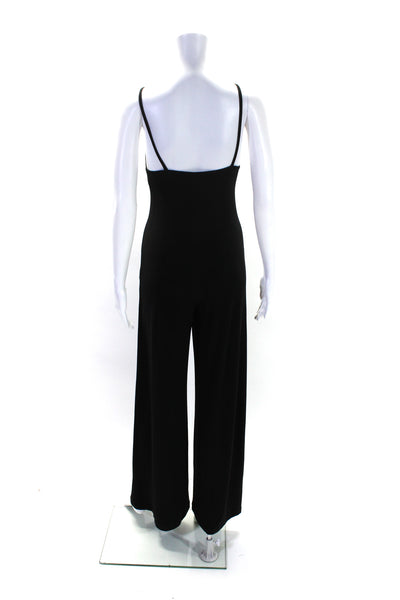 Kamali Kulture Womens Stretch V-Neck Sleeveless Wide Leg Jumpsuit Black Size XS