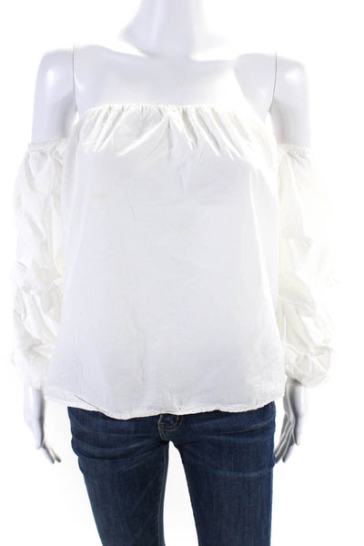 Pinko Womens Cotton Long Sleeve Off Shoulder White Size 6