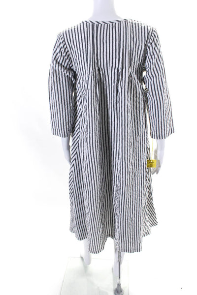 Tulip Women's Long Sleeves Asymmetrical Hem Stripe Midi Dress Size M