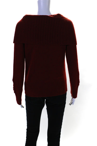 Carolina Herrera Womens Cashmere Cowl Neck Sweater Red Size Medium