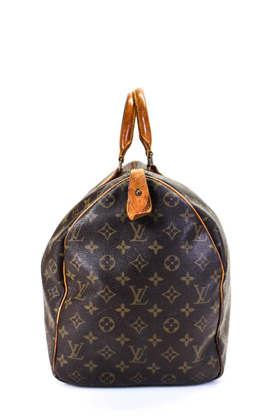 Louis Vuitton Womens Keepall Bandouliere Monogram 50 Duffel Handbag Brown