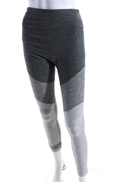 Outdoor Voices Womens Striped Ombre Athletic Cropped Leggings Gray Size Small