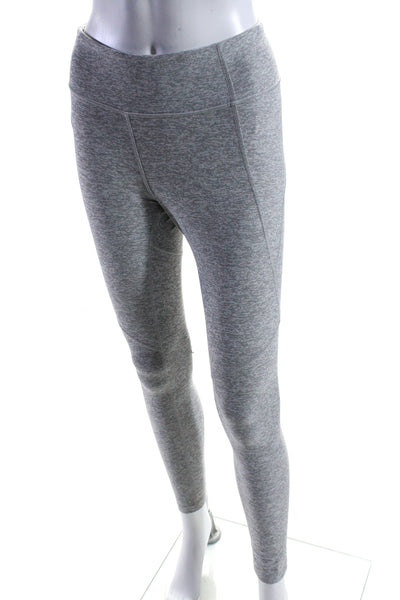 Outdoor Voices Womens High Rise Stretch Knit Athletic Ankle Leggings Gray Small